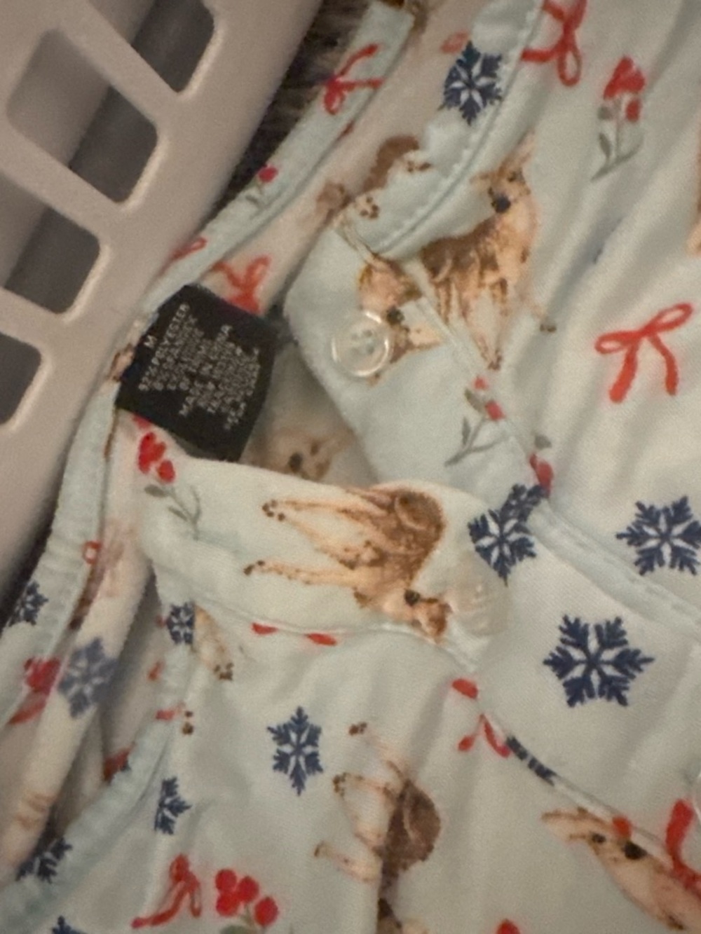 Womens Light Blue Holiday Reindeer Pajama Sleep Set